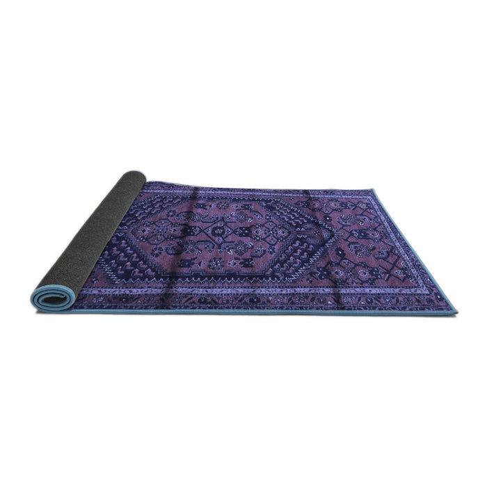 Sideview of Persian Blue Traditional Rug, tr4377blu