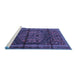 Sideview of Machine Washable Persian Blue Traditional Rug, wshtr4377blu