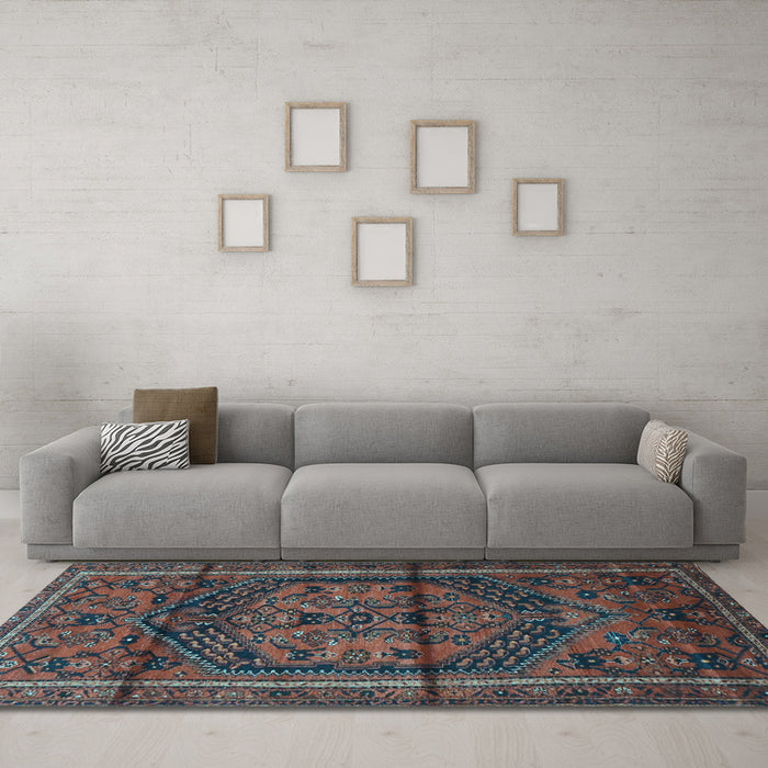 Machine Washable Persian Light Blue Traditional Rug in a Living Room, wshtr4377lblu