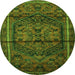 Machine Washable Persian Green Traditional Area Rugs, wshtr4377grn