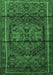 Machine Washable Persian Emerald Green Traditional Area Rugs, wshtr4377emgrn