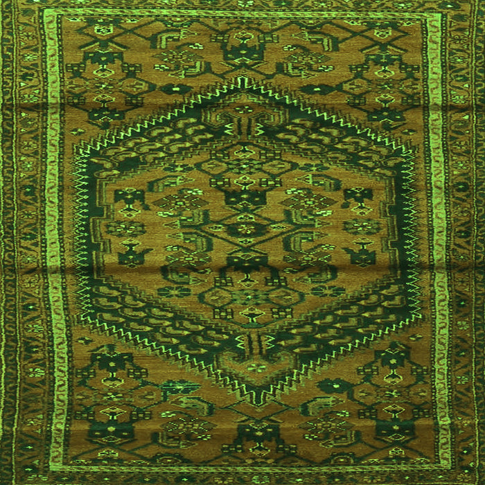 Round Machine Washable Persian Green Traditional Area Rugs, wshtr4377grn
