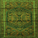 Round Machine Washable Persian Green Traditional Area Rugs, wshtr4377grn