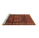 Sideview of Machine Washable Persian Brown Traditional Rug, wshtr4377brn