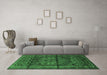 Machine Washable Persian Emerald Green Traditional Area Rugs in a Living Room,, wshtr4377emgrn