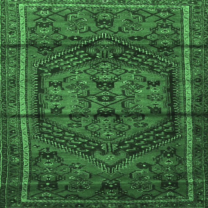 Square Machine Washable Persian Emerald Green Traditional Area Rugs, wshtr4377emgrn