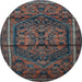Round Persian Light Blue Traditional Rug, tr4377lblu