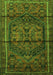 Serging Thickness of Machine Washable Persian Green Traditional Area Rugs, wshtr4377grn