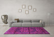 Machine Washable Persian Purple Traditional Area Rugs in a Living Room, wshtr4377pur