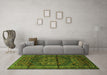 Machine Washable Persian Green Traditional Area Rugs in a Living Room,, wshtr4377grn