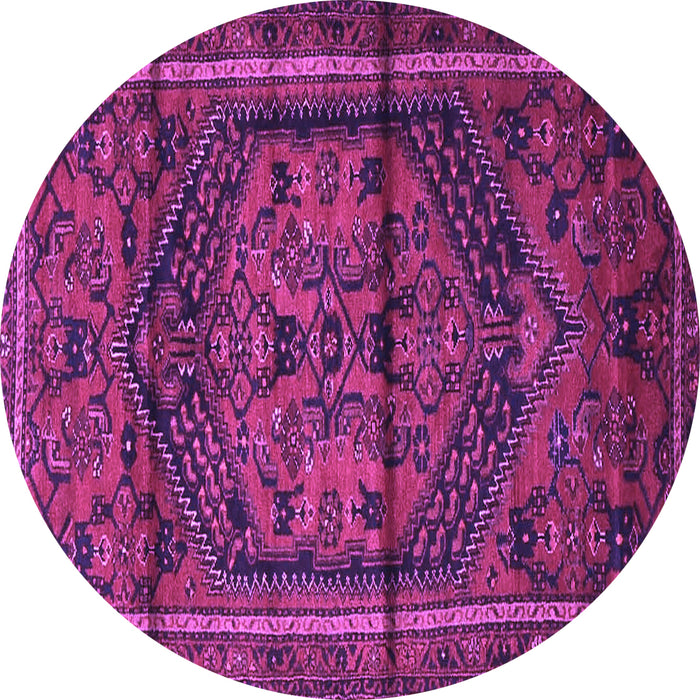 Round Persian Purple Traditional Rug, tr4377pur