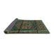 Sideview of Persian Turquoise Traditional Rug, tr4377turq