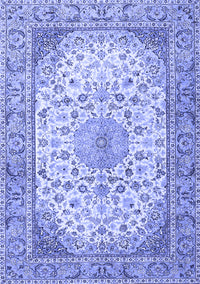 Medallion Blue Traditional Rug, tr4378blu