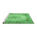 Sideview of Machine Washable Medallion Emerald Green Traditional Area Rugs, wshtr4378emgrn