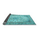 Sideview of Medallion Light Blue Traditional Rug, tr4378lblu