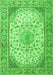 Serging Thickness of Machine Washable Medallion Green Traditional Area Rugs, wshtr4378grn