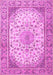 Machine Washable Medallion Pink Traditional Rug, wshtr4378pnk