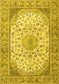 Medallion Yellow Traditional Rug, tr4378yw