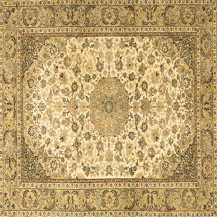 Square Medallion Brown Traditional Rug, tr4378brn