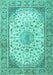 Medallion Turquoise Traditional Rug, tr4378turq