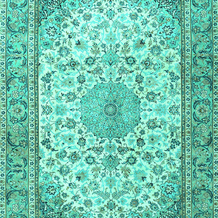 Medallion Turquoise Traditional Rug, tr4378turq