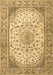 Machine Washable Medallion Brown Traditional Rug, wshtr4378brn