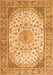 Serging Thickness of Machine Washable Medallion Orange Traditional Area Rugs, wshtr4378org