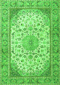 Medallion Green Traditional Rug, tr4378grn