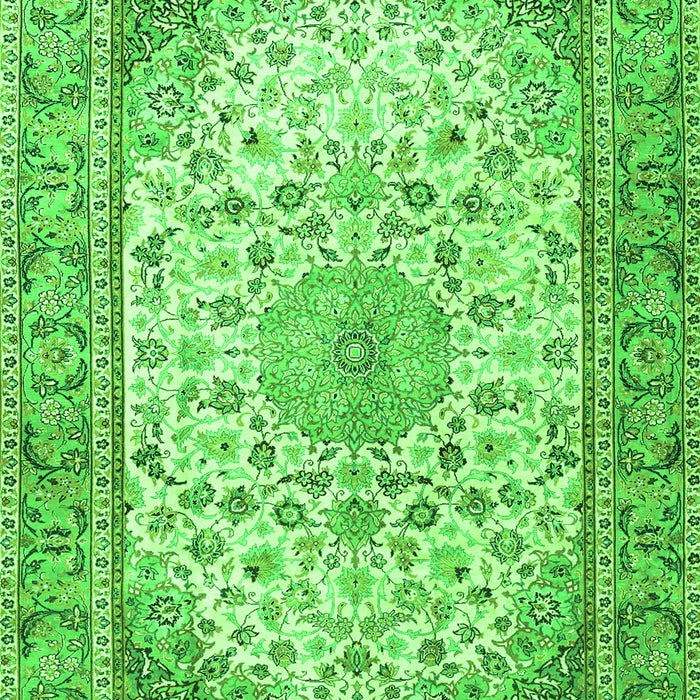 Medallion Green Traditional Rug, tr4378grn