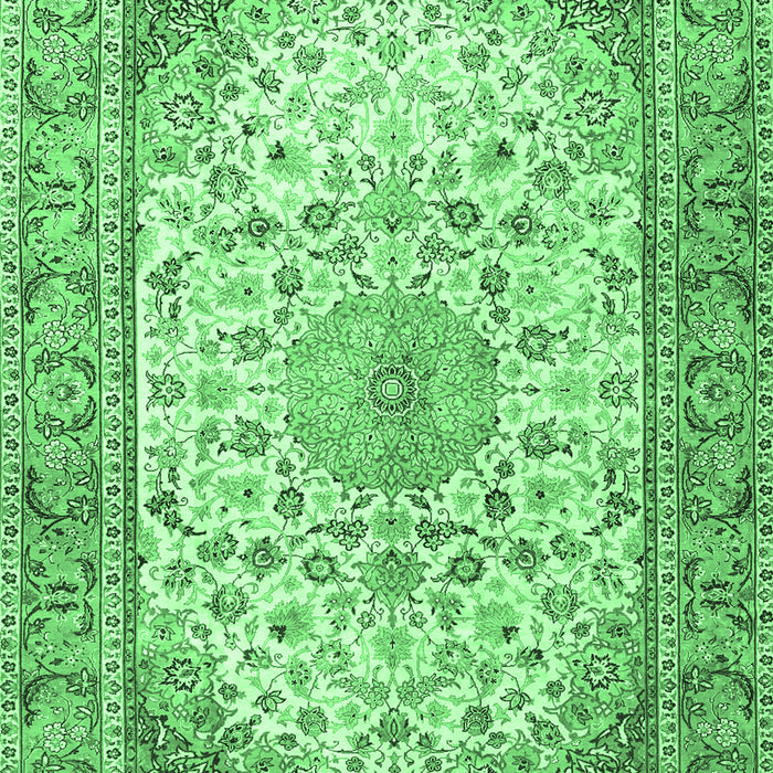 Medallion Emerald Green Traditional Rug, tr4378emgrn