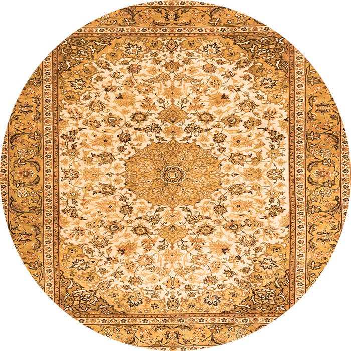 Square Medallion Orange Traditional Rug, tr4378org