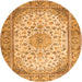 Square Medallion Orange Traditional Rug, tr4378org