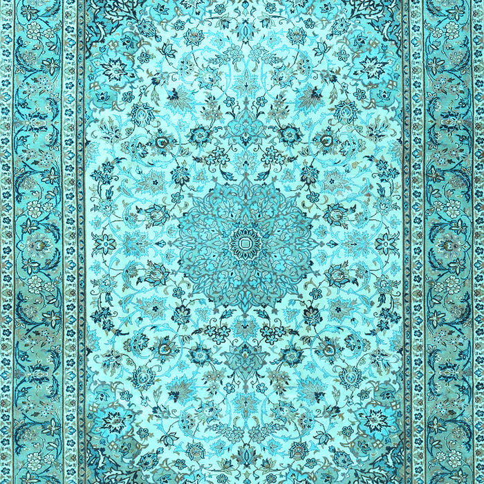 Medallion Light Blue Traditional Rug, tr4378lblu