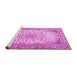 Sideview of Machine Washable Medallion Pink Traditional Rug, wshtr4378pnk