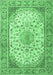 Machine Washable Medallion Emerald Green Traditional Area Rugs, wshtr4378emgrn