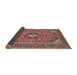 Sideview of Traditional Brown Red Medallion Rug, tr4379