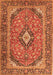 Medallion Orange Traditional Rug, tr4379org