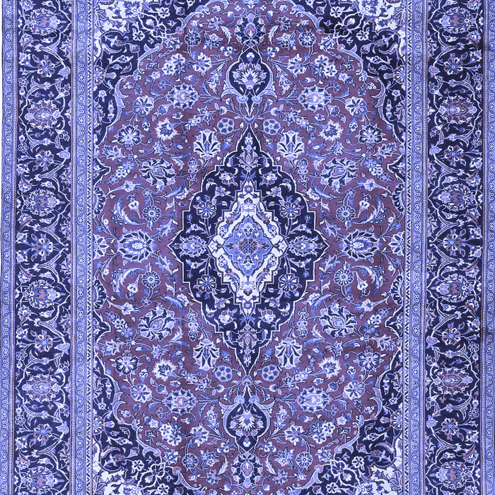 Machine Washable Medallion Blue Traditional Rug, wshtr4379blu