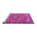 Sideview of Machine Washable Medallion Pink Traditional Rug, wshtr4379pnk