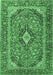 Medallion Emerald Green Traditional Rug, tr4379emgrn