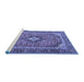 Sideview of Machine Washable Medallion Blue Traditional Rug, wshtr4379blu