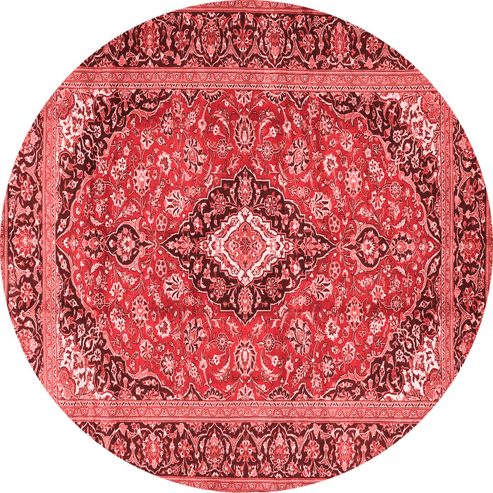 Machine Washable Medallion Red Traditional Rug, wshtr4379red
