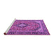 Sideview of Machine Washable Medallion Purple Traditional Area Rugs, wshtr4379pur