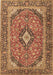 Machine Washable Medallion Brown Traditional Rug, wshtr4379brn