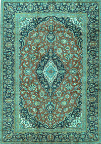 Medallion Turquoise Traditional Rug, tr4379turq