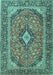 Medallion Turquoise Traditional Rug, tr4379turq