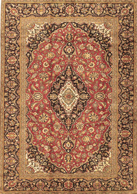 Medallion Brown Traditional Rug, tr4379brn