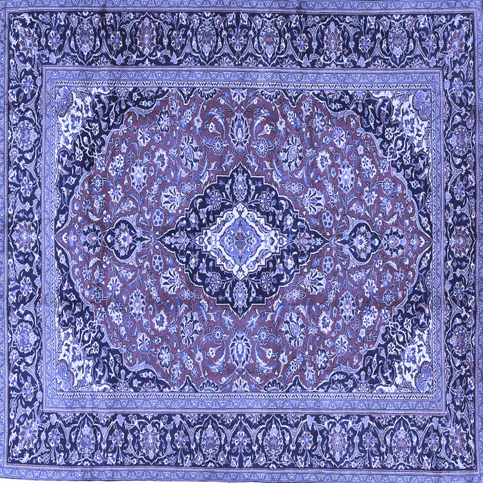 Square Medallion Blue Traditional Rug, tr4379blu