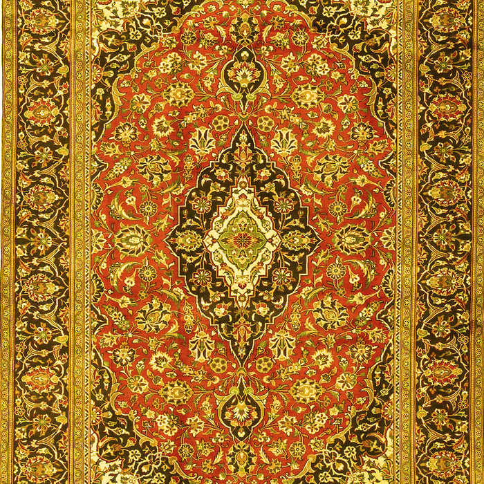 Medallion Yellow Traditional Rug, tr4379yw