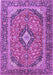 Machine Washable Medallion Purple Traditional Area Rugs, wshtr4379pur